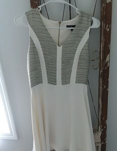 C. LUCE cocktail dress, white silver and black